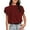Wine, variant on Womens Casual Shirts Fashion Pleated Ruffle Short Sleeved T-Shirts Round Neck Dressy Blouses Spring Summer Casual Loose Office Business Pullover Top
