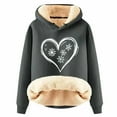 thumbnail image 2 of Christmas Heavyweight Hoodies for Women 2025 Long Sleeve Love Heart Snowflake Graphic Hooded Sweatshirt Pullover Tops, 2 of 5