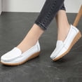 thumbnail image 4 of GERsome Womens Loafers Slip On Dress Shoes Round Toe Comfort Casual Walking Flats Shoes, White Size 5.5, 4 of 8