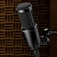 thumbnail image 5 of Audio-Technica AT2020 Cardioid Condenser Microphone (Black) + Microfiber Cleaning Cloth + Goby Labs Microphone cleaner + 10 Ft XLR Cable, 5 of 7