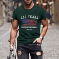 thumbnail image 2 of 250 Anniversary Usa Shirt Patriotic Graphic T Shirt Print Short Sleeve Independence Day 250Th Mens Graphic Tees Dark Green S, 2 of 6
