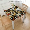 thumbnail image 2 of HAOXIT Decor Home Cotton Linen Tablecloth Dust-Proof Table Cover for Kitchen Dinning Picnic Tabletop, Pattern Graphic Design Art, Square Tablecloths 60''x60'', 2 of 7