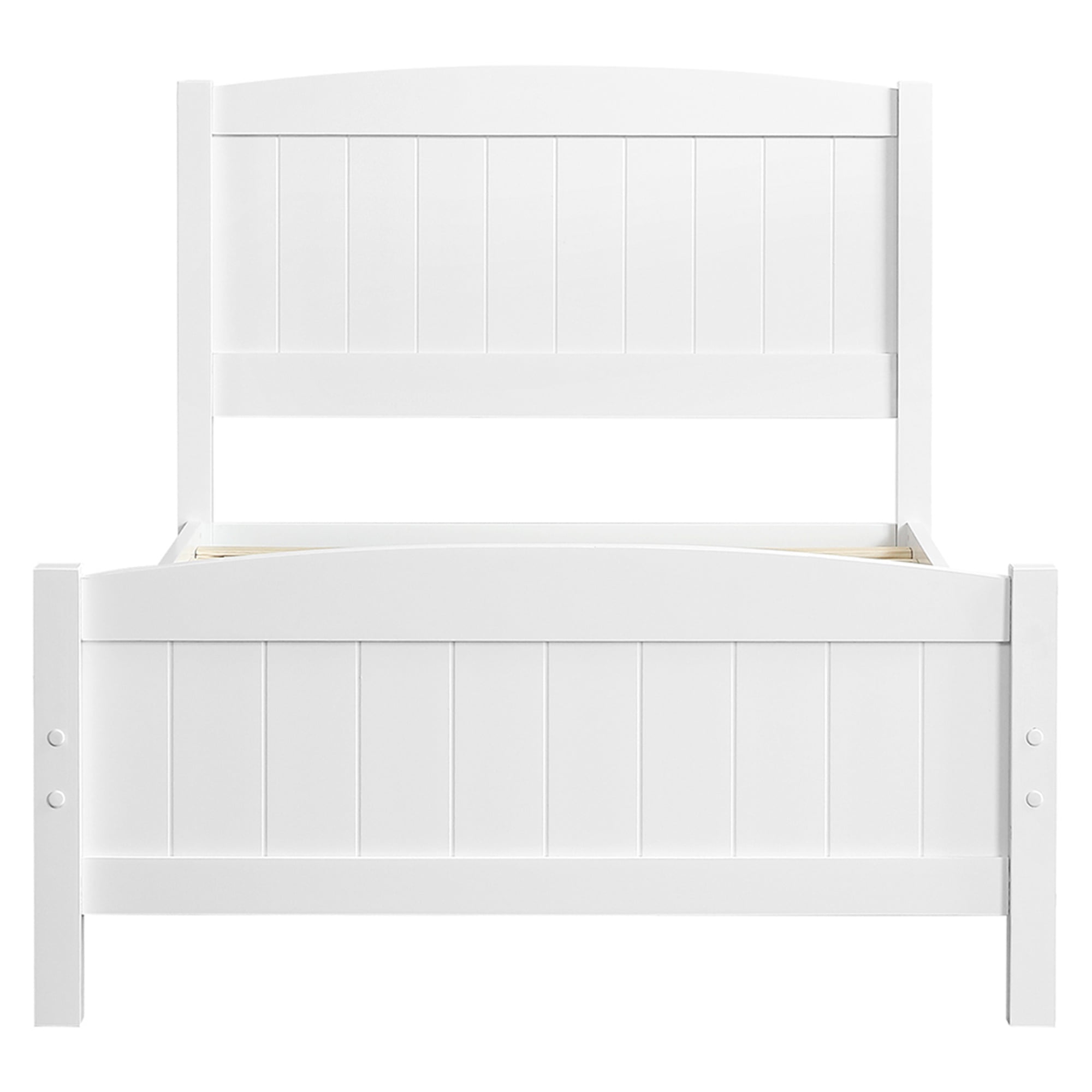 Kadyn White Bed Frame, Solid Wood Bed Frame with Headboard and Footboard, Sturdy Wooden Slats, Children's and Adult Bed Frame, Modern Bedroom Furniture with Center Support Legs Kadyn White Bed Frame, Solid Wood Bed Frame with Headboard and Footboard, Sturdy Wooden Slats, Children's and Adult Bed Frame, Modern Bedroom Furniture with Center Support Legs