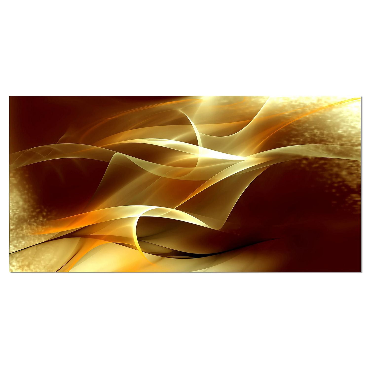 Designart Light Yellow Abstract Fractal Design Canvas Wall Art
