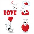 thumbnail image 3 of Love Duvet Cover Set, Funny Dogs with Heart My Pet Best Friends Companions Ever House Animal Theme, Decorative 3 Piece Bedding Set with 2 Pillow Shams, King Size, Red White, by Ambesonne, 3 of 3