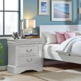 thumbnail image 6 of Tcbosik Contemporary Wooden Nightstand in Silver, 2-Drawer Storage Bedside Table, for Bedroom or Guest Room, No Assembly, 6 of 10