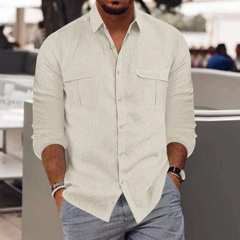 UAYOTSE Men's Dress Shirts Long Sleeve -Free Stretch Shirts Solid Formal  Button Up Shirt,3XL Beige - Walmart.com
