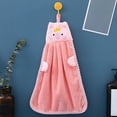 thumbnail image 5 of Kumdkd 15"x11" Cute Piglet Hanging Hand Towels - Absorbent Fleece Bathroom & Kitchen Towels for Kids (4 Colors), 5 of 6