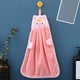 thumbnail image 5 of Toalla de mano infantil con diseño de cerdito | Toalla de forro polar suave con lazo | Toalla infantil de color liso para baño y cocina | Rosa, azul, gris y beige, 5 of 6