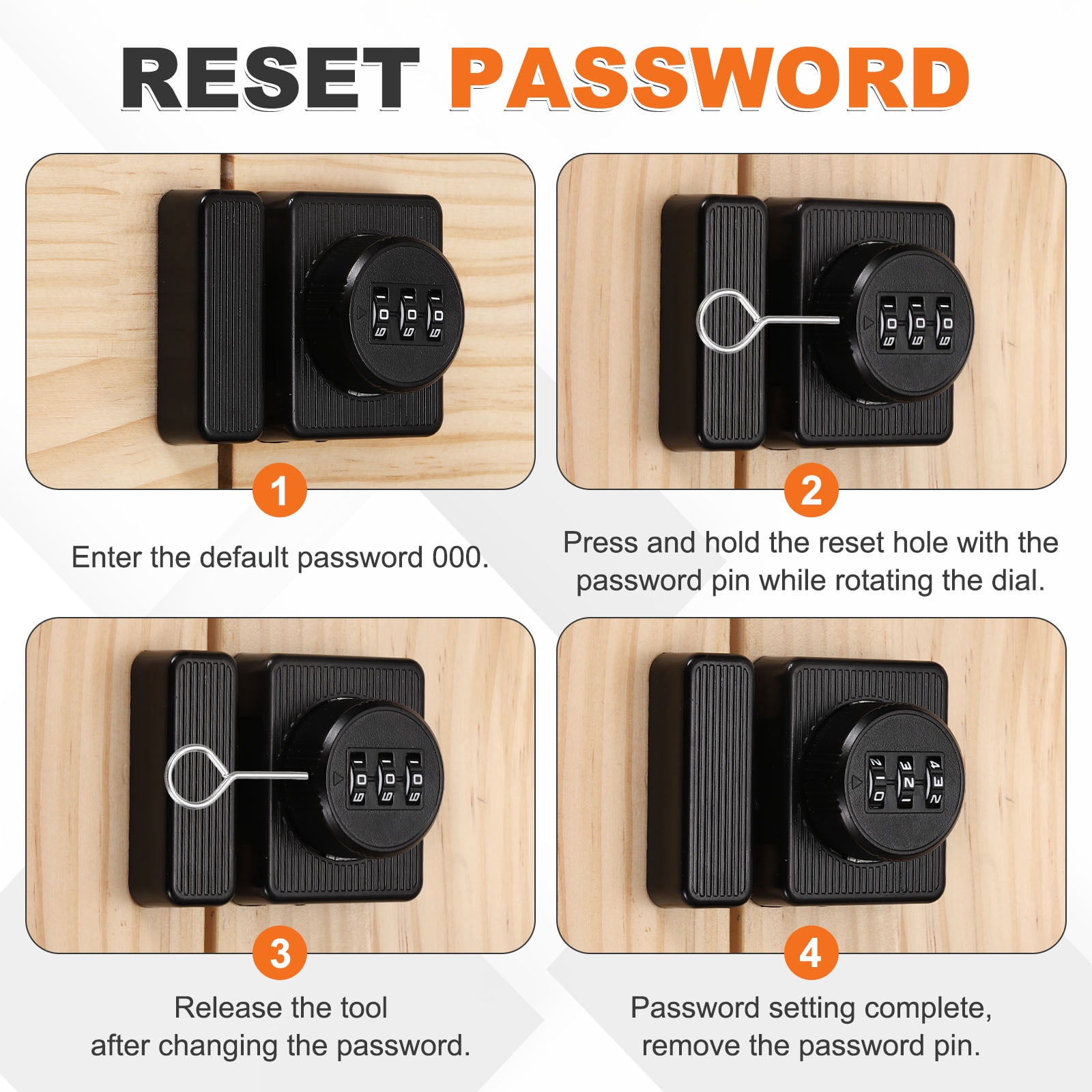 Uxcell 2 PCS Combination Cabinet Lock, 2 Inch 3-Digit Keyless Metal Drawer Locks with for Kitchen Cabinet Closet Cupboard Locker Wooden Door,Black
