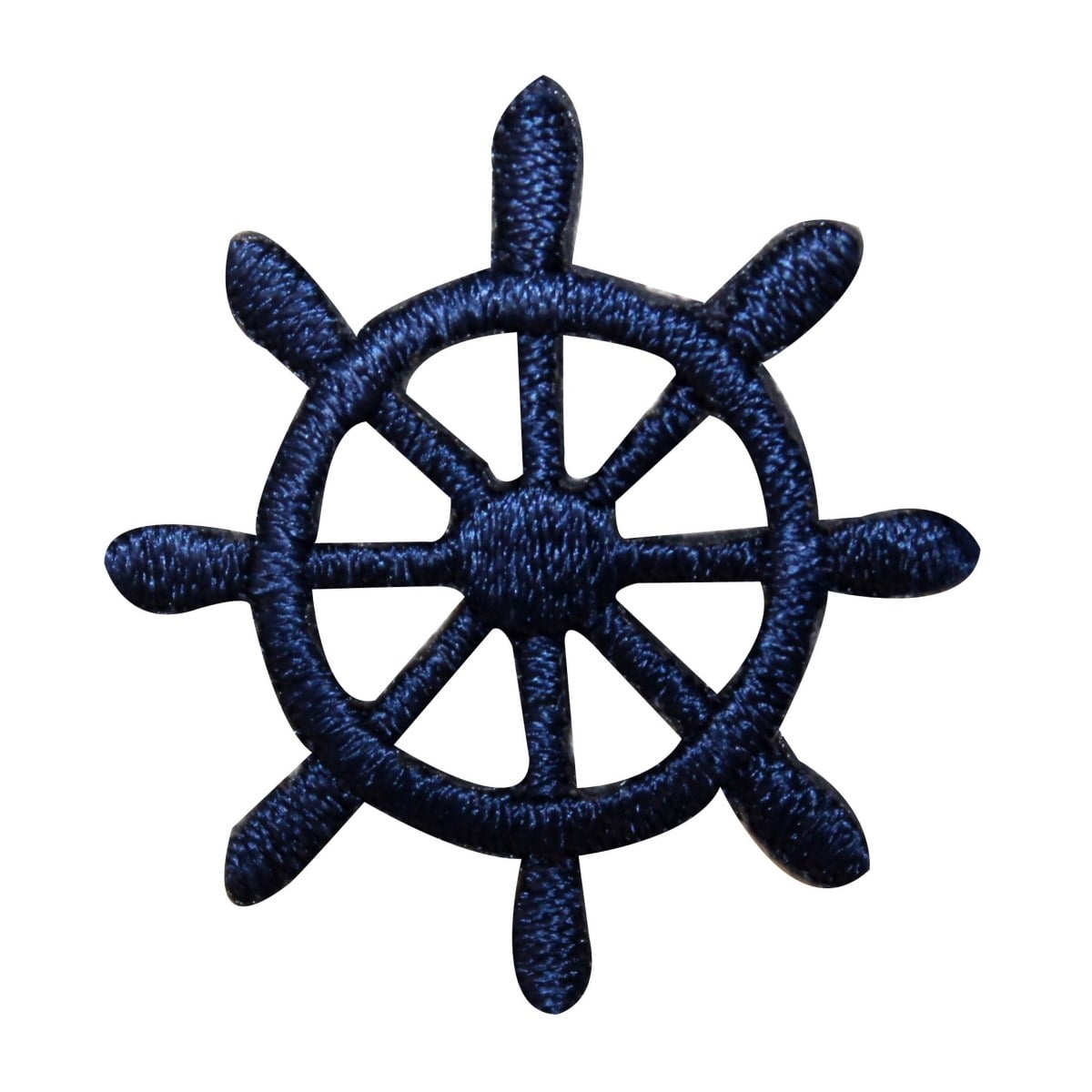 Ship Captain's Steering Wheel Iron-On Patch | Boat Nautical Embroidered Applique | Approx 1.25"