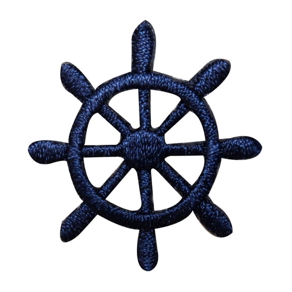 ID 2364C Ship Captain Steering Wheel Patch Boat Embroidered Iron On Applique