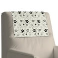 thumbnail image 4 of SCRAWLGOD Paws Spots Gray Beige 2 Piece Recliner Headrest Cover Non Slip Sofa Headrest Cover PU Leather Recliner Chair Head Protector Covers for Home Decoration 17x27in, 4 of 7