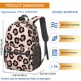 thumbnail image 3 of Pink and Beige Leopard Print 17" School Backpacks for Teens,Waterproof Oxford Fabric,S-Shape Padded Straps for School,Travel,Hiking,Camping, 3 of 6