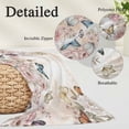 thumbnail image 3 of Vintage Pink Flowers Throw Pillow Covers, Spring Floral Butterfly Retro Art Soft Breathable Pillow Cases with Invisible Zipper for Sleeping, Toddler Pillowcases for Couch Bed Sofa Chair 12x20 Inches, 3 of 9