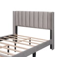 thumbnail image 6 of Leumius Full Size Platform Bed with A Storage Drawer,Velvet Upholstered Bed Frame with Wingback Vertical Channel Tufted Headboard,Gray, 6 of 8