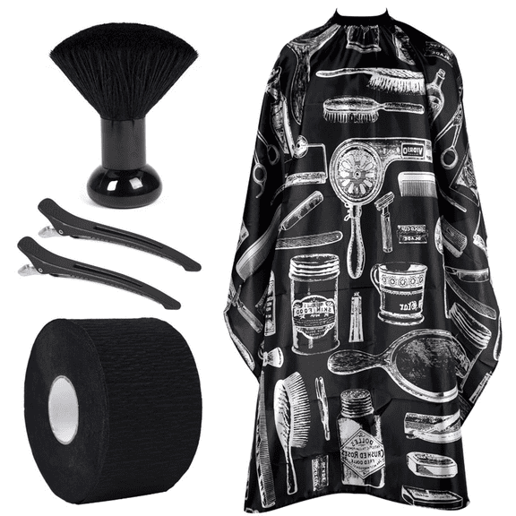 Hair Cutting Cape Barber Cape for Men Hair Cape for Haircuts Barber Cape for Hair Stylist with Adjustable Neck Size Neck Strips Neck Duster SetBarber