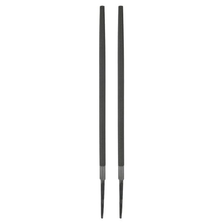 2 Pcs 12" Round Fine Cut File Fine Metal File without Handle, Grey