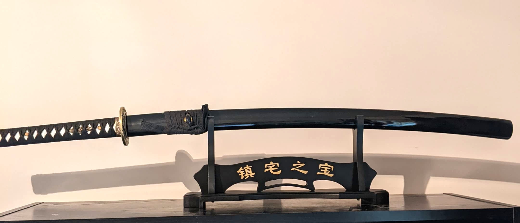 BiJun 1-Tier Black Wood Sword Stand, Katana Holder for BiJun 1-Tier Black Wood Sword Stand, Katana Holder for