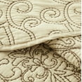 thumbnail image 7 of Home Soft Things 4-Piece Reversible Damask Embroidery Bedspread Set, Beige, King 102"x90", 7 of 7