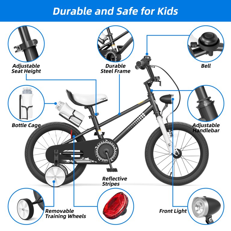XJD 12 14 16 Inch Boys Bike with Training Wheels for kids Ages 3-9