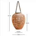 thumbnail image 4 of 2X Linterna de Ratán de Imitación Solar para Exteriores, Decoración para Patio, Balcón, Jardín, Luces de Velas, Atmósfera, Candelabro de Bambú, 4 of 5