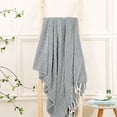 thumbnail image 5 of Home Soft Things Chevron Knit Throw- Teal- 50"x60", 5 of 10
