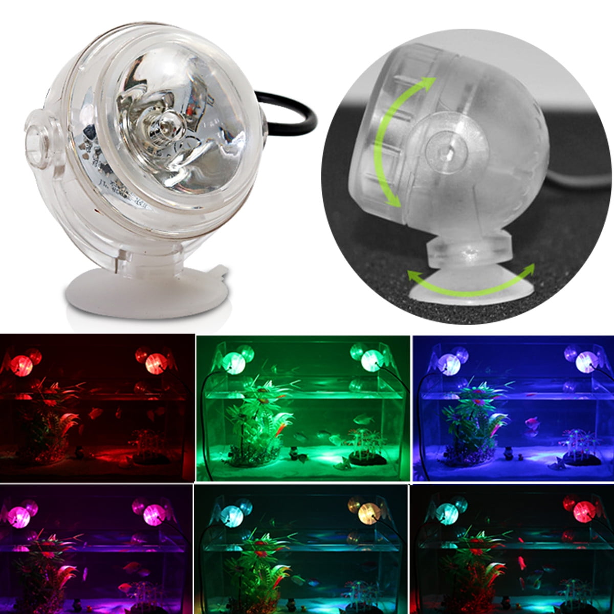 LED Waterproof Spotlight Submersible Aquarium Fish Tank Diving Light