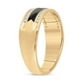 thumbnail image 3 of 14kt Yellow Gold Mens Round Diamond Wedding Black-tone Band Ring 1/4 Cttw, 3 of 4