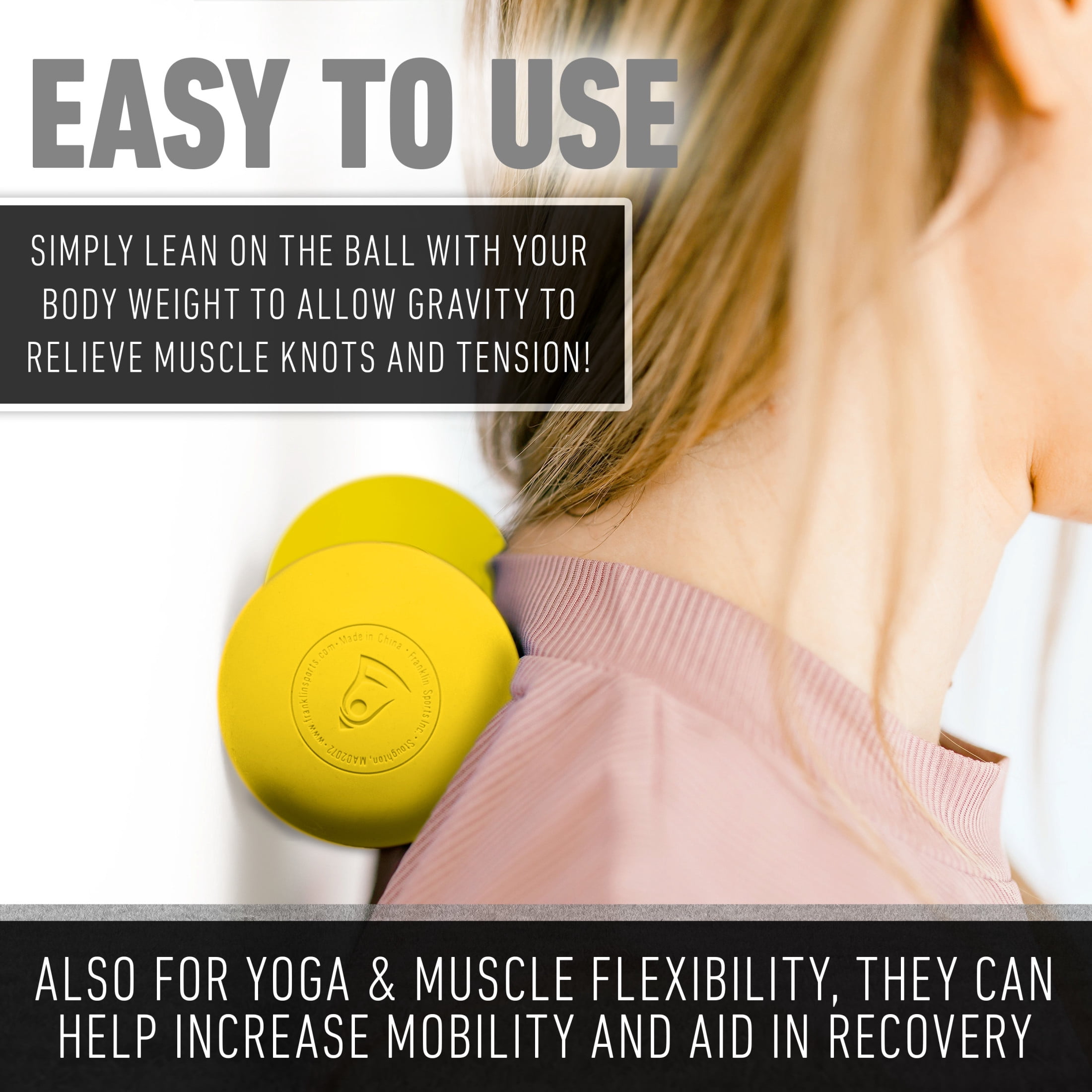 (2 pack) Franklin Sports Lacrosse Balls - Official Size Lax Balls for Practice - Rubber 63mm Outdoor Lacrosse Balls - Great for Muscle Massage Therapy + Yoga - Yellow 6 Pack