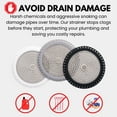 thumbnail image 6 of Ultra Hair Catcher Strainer Drain Protector Drain Catches, Ultra ShowerRing 5" Drain Cover | Stainless Steel Hair Trap with Silicone Rim | High-Flow Strainer Prevents Clogs - White, 6 of 11
