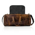 thumbnail image 3 of KPL Leather duffel bag 24 Inch U Zip holdall Travel sports Weekend gym Sports, 3 of 9
