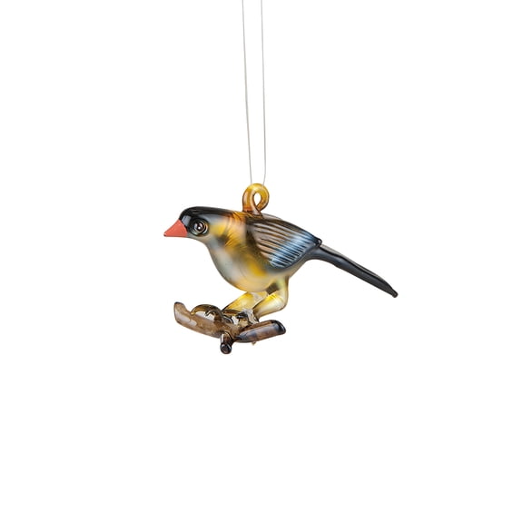 Goldfinch Glass Christmas Xmas Ornament