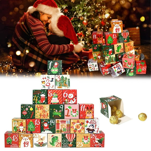 Calender! 2023 Christmas Countdown Gift Boxes(24 PCS)24 Days Countdown Calendar For Adults And Kids Christmas Cardboard Number Box Make And Fill Your Own Advent Calendar Box Cute Christmas