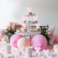 thumbnail image 3 of 37pcs Pink Bow Princess Theme Cake Decorations Coquette Pink Bow Cupcake Toppers, Double Sided Pink Bow Cupcakes for Princess Girl's Birthday Party Baby Shower Bridal Shower Party Supplies, 3 of 7