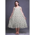 thumbnail image 5 of Bimba Light Gray4 Floral Mignon Dahlia & Rose Printed Cotton Nightgowns For Women Sleeveless Gown Sleepwear Maxi Dress XX-Large, 5 of 6