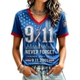 thumbnail image 2 of 911 Never Forget Womens Shirts 9/11 25th Anniversary Shirt Patriotic American Flag Memorial Graphic T-Shirt Blue XL, 2 of 4