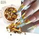 thumbnail image 2 of Papel de aluminio dorado y plateado con purpurina, copos holográficos irregulares, lentejuelas para uñas, polvo cromado, decoraciones para manicura, 2 of 4