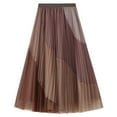 thumbnail image 2 of Lu's Chic Women's Tulle Skirt Tutu Skirts Tea-length Elastic Waist A-line Layered Mesh Midi Length Party Pleated Khaki One Size, 2 of 5