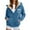 Blue, variant on Womens Hoodies Heart Print Long Sleeve Zip Up Hoodies Outdoor Sports Graphic Pullover Winter Warm Fleece Jackets With Pocket