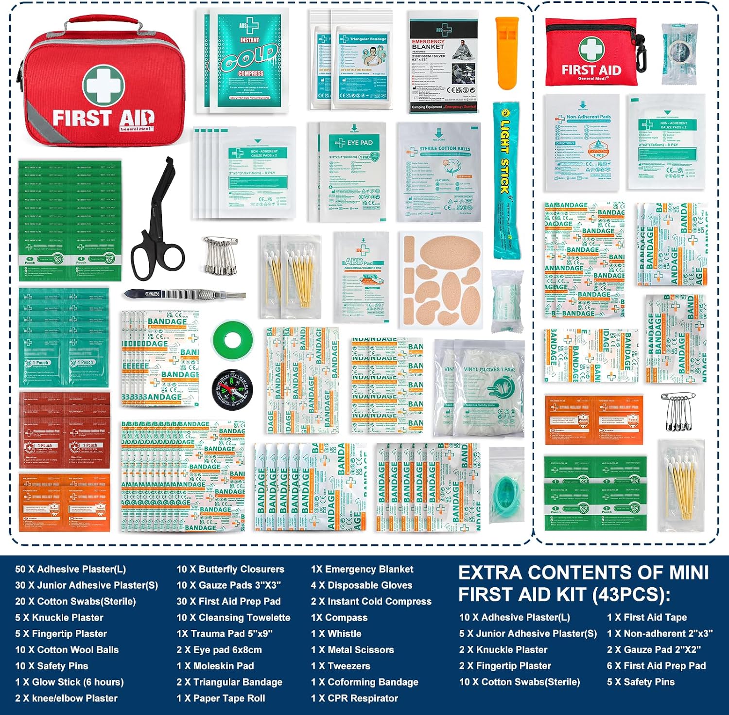 General Medi 2-in-1 First Aid Kit 215 Piece Plus Mini 43 Piece photo 4