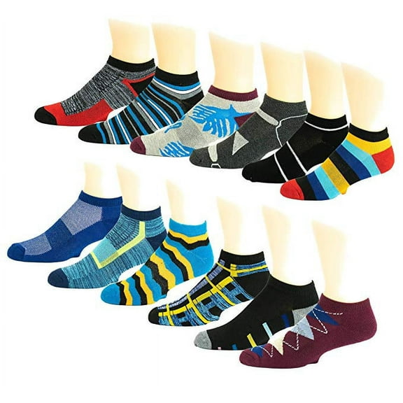 12 Pairs Men's Low Cut Sports Running Athletic Performance Socks