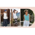 thumbnail image 5 of MOYIKO Tank Tops for Women Summer V Neck T Shirts Trendy Sleeveless Basic Tee Loose Fit, 5 of 7