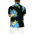 thumbnail image 2 of HAPPY BAY Men's Hawaiian Shirts Short Sleeve Button Down Shirt Floral Shirt Men Boho Vacation Casual Summer Beach Shirts for Men Funny M Retro Hibiscus, Blue, 2 of 6