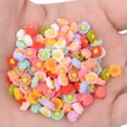 thumbnail image 1 of Cuentas de resina para la fabricación de joyas, abalorios de 8 estilos con base plana mixta, flor del sol y rosa, accesorios de decoración artística para teléfono, 100 piezas, 1 of 4