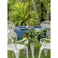 thumbnail image 2 of Outdoor Tablecloth with Umbrella Hole and Zipper, Christmas Snowflakes Round Table Cloth 60 Inch Waterproof Tablecloth, Xmas Winter Green Pine Trees Blue Plaid Picnic Table Cover for Patio Camping, 2 of 7