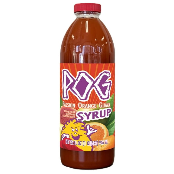 Aloha Gluten-Free POG Passion Orange Guava Syrup, Bottle, 32 fl oz