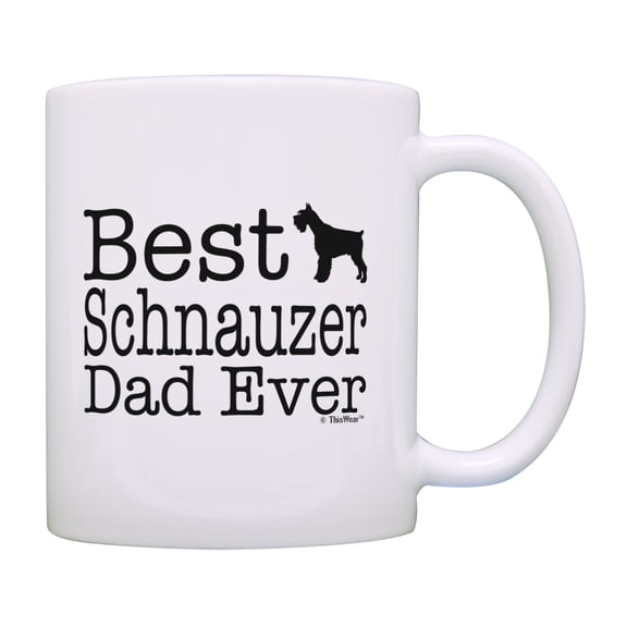 ThisWear Best Dog Dad Mug Best Schnauzer Dad Ever Coffee Cup Dog Dad Mug Dog Coffee Mug