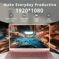 thumbnail image 6 of BULANUO 15.6" Pink Laptop Windows 11 Pro Office 2024 Intel Celeron ADL-N5095, 16GB RAM, 512GB SSD, Ultra-Thin and Lightweight student Notebook PC Computer for Work, Backlit Keyboard, WiFi5, BT 5.0, 6 of 10