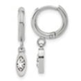 thumbnail image 5 of Auriga Fine Jewelry Stainless Steel Polished with Crystal Dangle Hoop Earrings for Women, 5 of 7